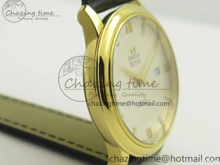 0419 De Ville YG MKF 1:1 Best Edition Silver Dial Diamonds Markers on Black Leather Strap MIYOTA 9015 V Flexible 8046